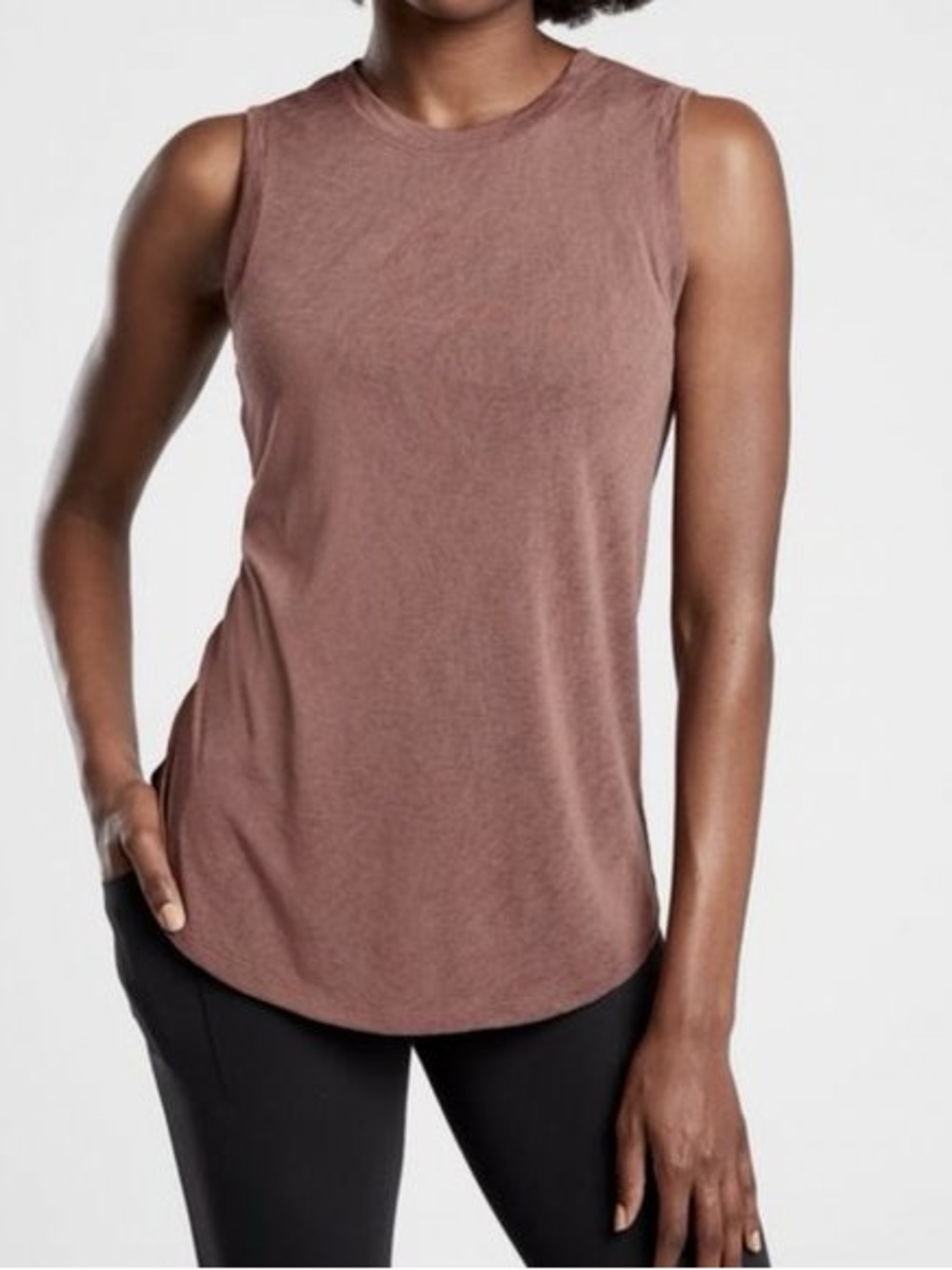 Athleta Breeze Tank Sz Medium Dusty Mauve Tencel Modal